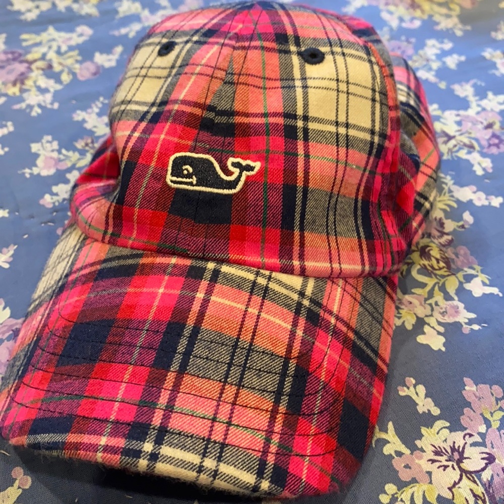 Vineyard Vines plaid hat, tag still on.